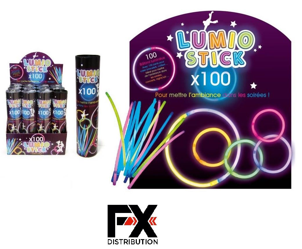 UV FLOOR - Lot De 100 Bracelets Fluo Lumineux + 100 Connecteurs - Q
